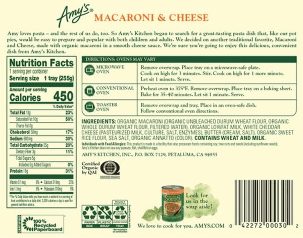 Frozen Meals, Macaroni and Cheese Frozen Pasta Tray, Made with Organic Pasta and White Cheddar Cheese, Microwave Meals, 9 Oz - Image 3