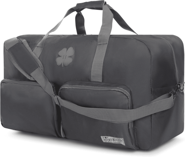 Lucky Travel Duffel Bags 65L, Gym Bag, Travel Bag & Large Duffle Bag for Men, Foldable Overnight Weekender Bags for Women & Men with Adjustable Shoulder Strap, Charcoal