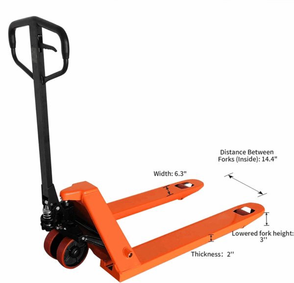 Manual Pallet Jack/Pallet Truck 48" Lx27“W 5500Lbs Capacity Hand Pallet Jack - Image 3