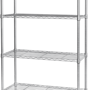 Solid Steel Wire Shelving Storage Unit Adjustable Shelves Organizer Rack, for Home, Kitchen, Office, Garage, Bedroom, Closet, Silver, 4-Tier, 36" W X 14" D