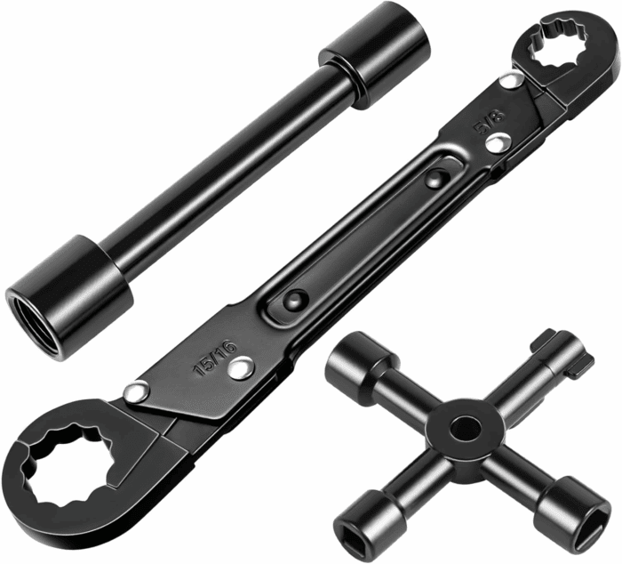 Angle Stop Wrench Kit, Plumbing Tools, Angle-On Plumber Wrench for Quick and Hassle-Free Angle Stop and Supply Nut Installations