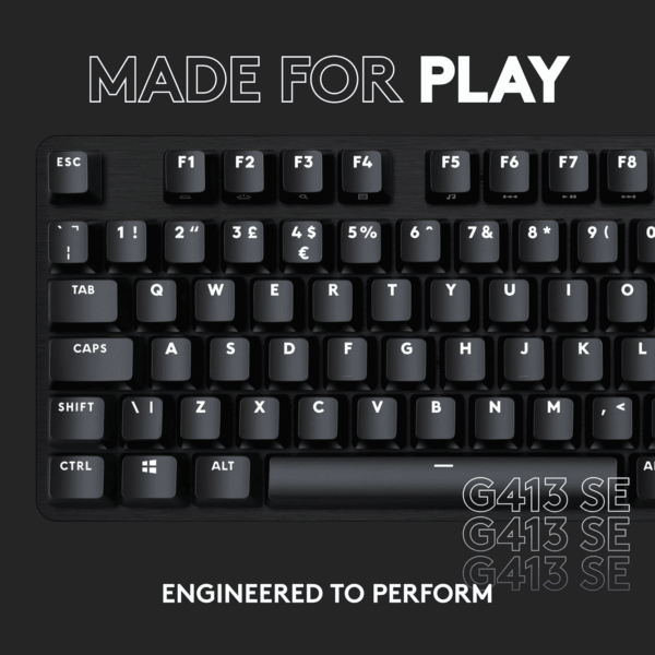 413 SE Full-Size Mechanical Gaming Keyboard - Backlit Keyboard with Tactile Mechanical Switches, Anti-Ghosting, Compatible with Windows, Macos - Black Aluminum - Image 9