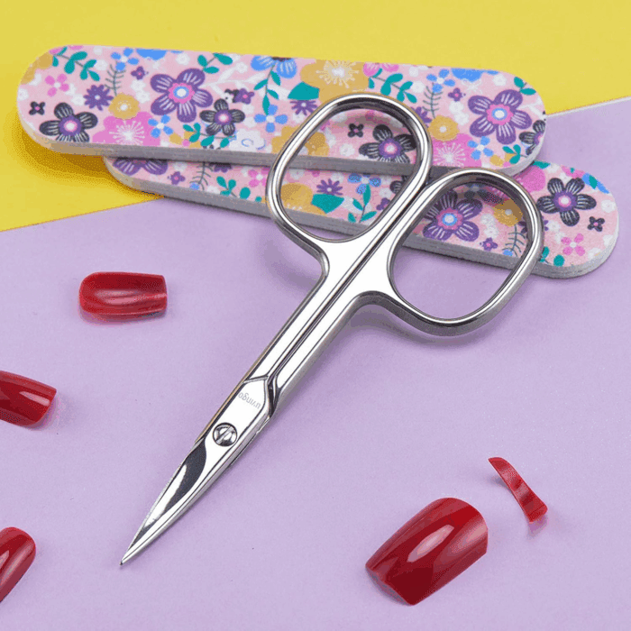 Premium Manicure Scissors Multi-Purpose Stainless Steel Cuticle Pedicure Beauty Grooming Kit for Nail, Eyebrow, Eyelash, Dry Skin Curved Blade 3.5 Inch - Image 7