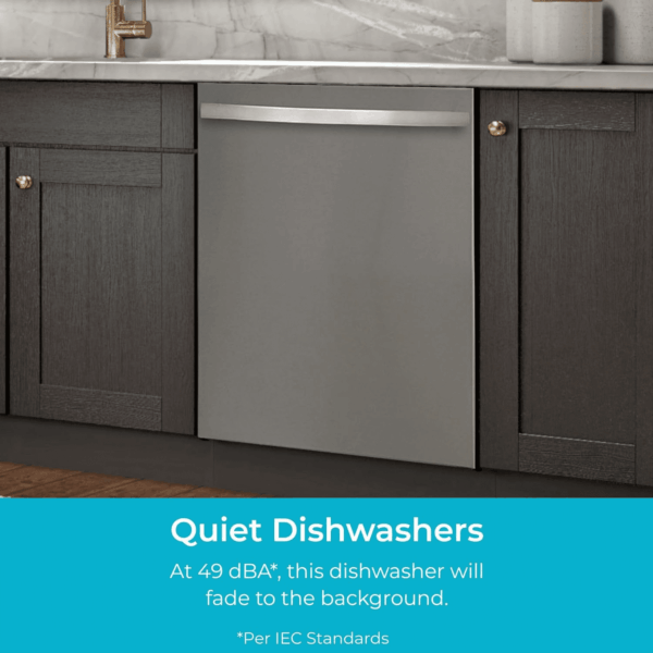 24" Built-In Stainless Steel Tub Dishwasher with Easyflex 3Rd Rack, Smartwash, Ultrawash Plus, Turbodry, and Morespace Adjustable Rack, Energy Star Certified, Black - Image 10
