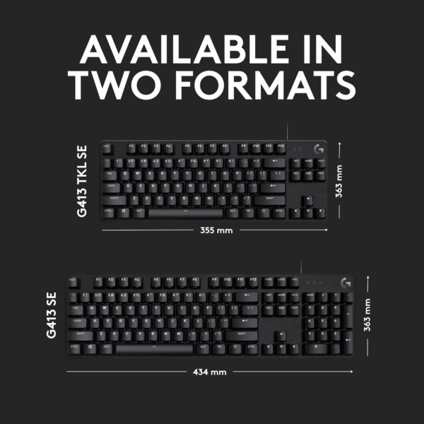 413 SE Full-Size Mechanical Gaming Keyboard - Backlit Keyboard with Tactile Mechanical Switches, Anti-Ghosting, Compatible with Windows, Macos - Black Aluminum - Image 7