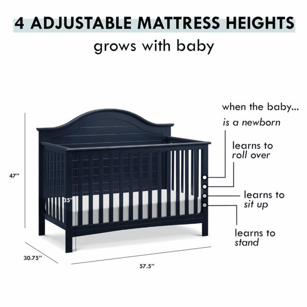 Nolan 4-In-1 Convertible Crib in Navy, Greenguard Gold Certified - Image 6