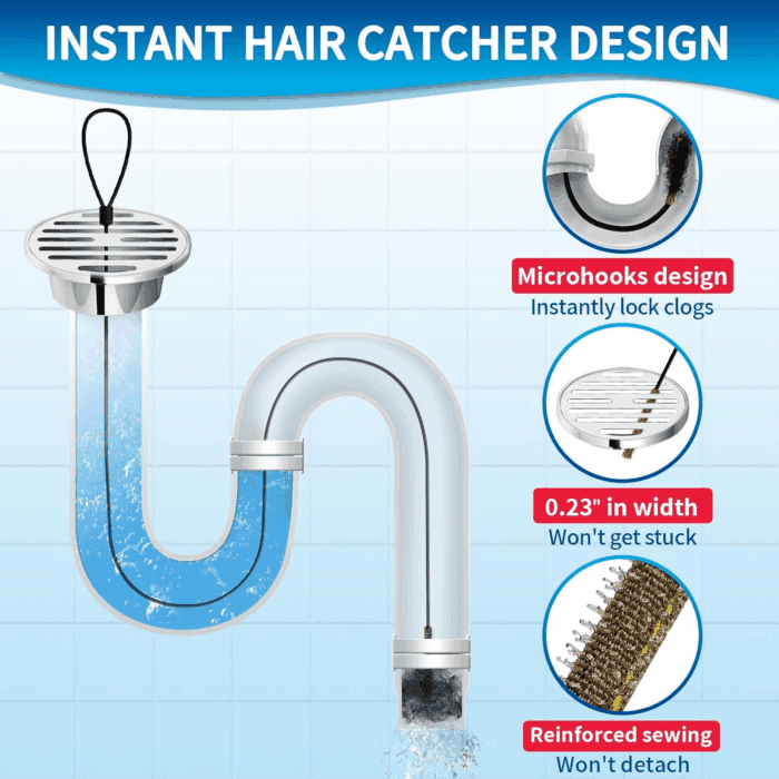 30 Inches Sink Snake Drain Clog Remover, Upgraded Anti-Break Metal Plumbing Snake with Nylon Layer, Drain Hair Remover for Shower Drain, Bathroom Clogs, Kitchen Sink Drain Cleaning(5 Pcs) - Image 5