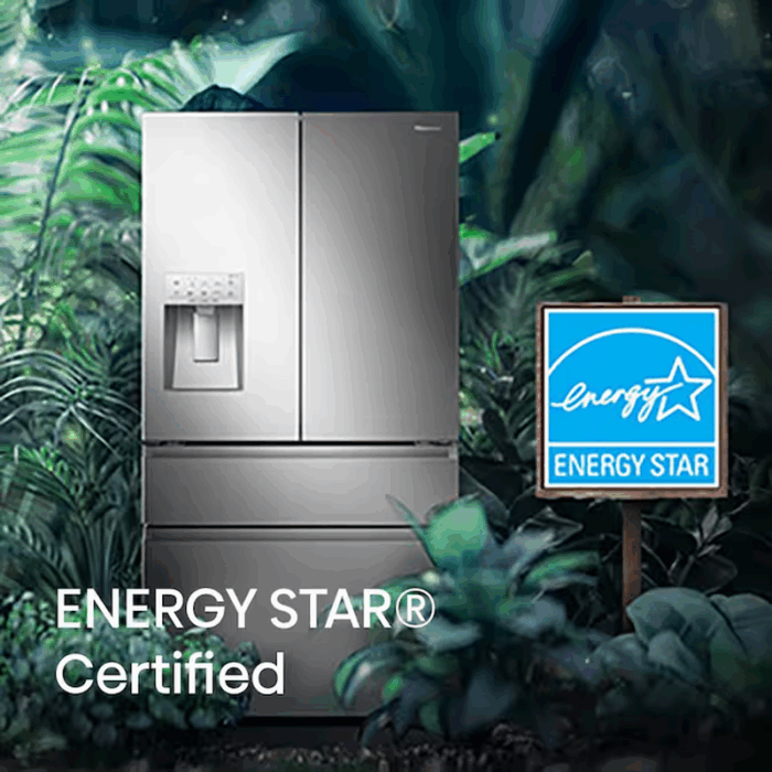Pureflat Standard-Depth 25.6-Cu Ft 4 -Door Smart Compatible French Door Refrigerator with Ice Maker with Water and Ice Dispenser ( Stainless Steel ) ENERGY STAR Certified - Image 8