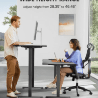 Height Adjustable Electric Standing Desk, 48 X 24 Inches Sit Stand up Desk, Memory Computer Home Office Desk (Black) - Image 6