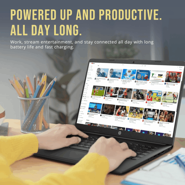 Stream 14" HD Brightview Laptop, Intel Celeron N4120, 16GB RAM, 288GB Storage (128GB Emmc + 160GB Docking Station Set), Intel UHD Graphics, 720P Webcam, Wi-Fi, 1 Year Office 365, Win 11 S, Black - Image 7