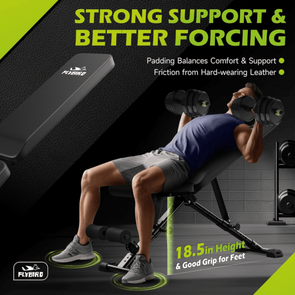 Weight Bench, Adjustable Strength Training Bench for Full Body Workout with Fast Folding-New Version - Image 6