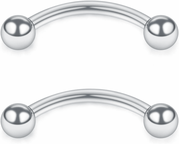 12PCS 16G Stainless Steel Curved Barbell Eyebrow Tragus Helix Ear Belly Lip Ring Body Piercing Jewelry - Image 3
