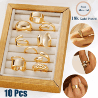 10 PCS Gold Rings Set for Women Non Tarnish, 18K Gold Plated Chunky Stackable Rings, Statement Stacking Womens Ring Pack - Image 5