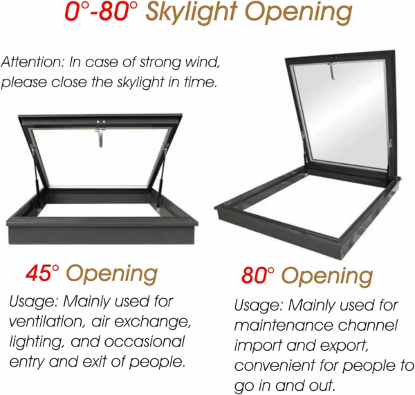 Hand Skylight, Clear Roof Window for Shed, Rooftent, Basement, Garage, Sun Room and Outdoor Attic Entry, Underground Well Lighting Door, Custom Size,Lxw 26X16In/65X40Cm - Image 4
