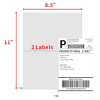 Half Sheet Shipping Labels for Laser and Inkjet Printers – 2 per Page Self Adhesive Mailing Labels – White 8.5 X 5.5 (200 Labels) (2LP) - Image 2