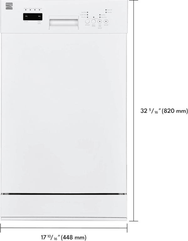18" Built-In Stainless Steel Tub Dishwasher with Easyflex 3Rd Rack, Smartwash, Ultrawash Plus, Turbodry, Morespace Adjustable Rack, Energy Star Certified, White - Image 2