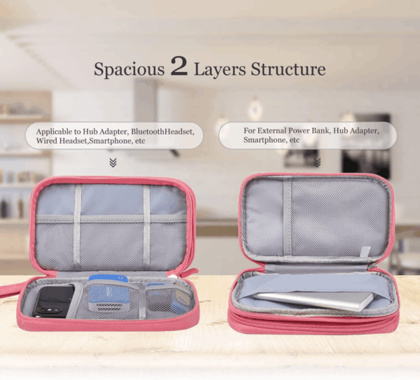 Electronic Organizer Travel USB Cable Accessories Bag/Case,Waterproof for Power Bank,Charging Cords,Chargers,Mouse,Earphones Flash Driver - Image 5