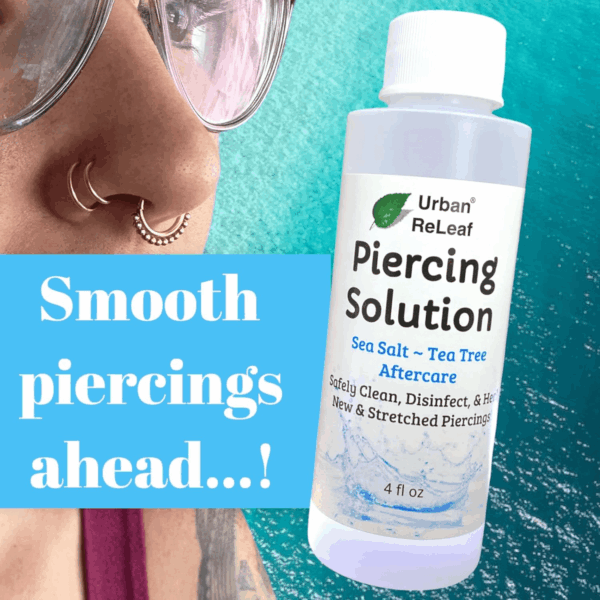 Piercing Solution ! Soothing Sea Salts & Tea Tree AFTERCARE 4 Oz, Ready to Use. Safely Clean and Calm New & Stretched Piercings. Gentle Effective Natural & Proven. Works Fast - Image 5