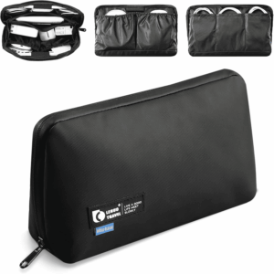 Electronic Organizer, Travel Tech Pouch with Water Resistant Storage -Cord Organizer Bag to Carry Phone, Charger, Hard Drive, Power Bank & Accessorie Travel Essentials(Black)
