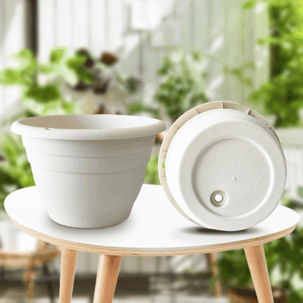 Plant Pots Set of 5, 10" outside Diameter Flower Pots, 8.5" Inner Diameter Plant Planters with Drainage Hole, Durable Garden Pots Perfect for Indoor & Outdoor Plant Planting, Decor, Gray - Image 6