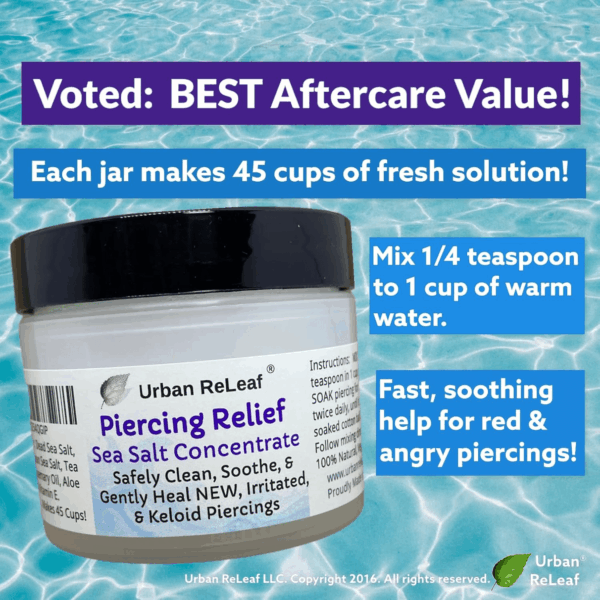 PIERCING RELIEF Sea Salt Concentrate AFTERCARE ! Safely Clean, Soothe & Gently Calm New Irritated & Keloid Bump Piercings. Effective Non-Iodized Dead Sea Salt, Tea Tree Rosemary - Image 2