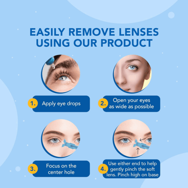 Portable Soft Contact Lens Removal & Insertion Tool - Silicone Rubber Eye Lens Inserter & Remover Device with Pincher End & Finger Grips - Safe & Easy to Use, Travel Size – 1.75" - Image 4