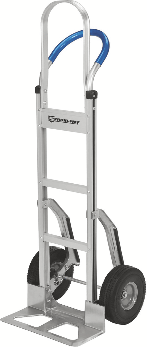 Continuous Handle Aluminum Hand Truck/Stair Skid Moving Dolly - 660-Lb. Capacity, 18In. Wide Toe Plate, 10In. Polyurethane Wheels, 54In. High