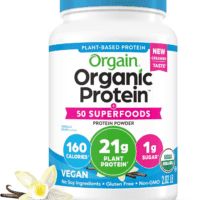 Organic Vegan Protein + 50 Superfoods Powder, Vanilla Bean - 21G Plant Based Protein, 8G Prebiotic Fiber, No Lactose Ingredients, Gluten Free, No Added Sugar, Non-Gmo, 2.02 Lb