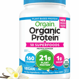 Organic Vegan Protein + 50 Superfoods Powder, Vanilla Bean - 21G Plant Based Protein, 8G Prebiotic Fiber, No Lactose Ingredients, Gluten Free, No Added Sugar, Non-Gmo, 2.02 Lb