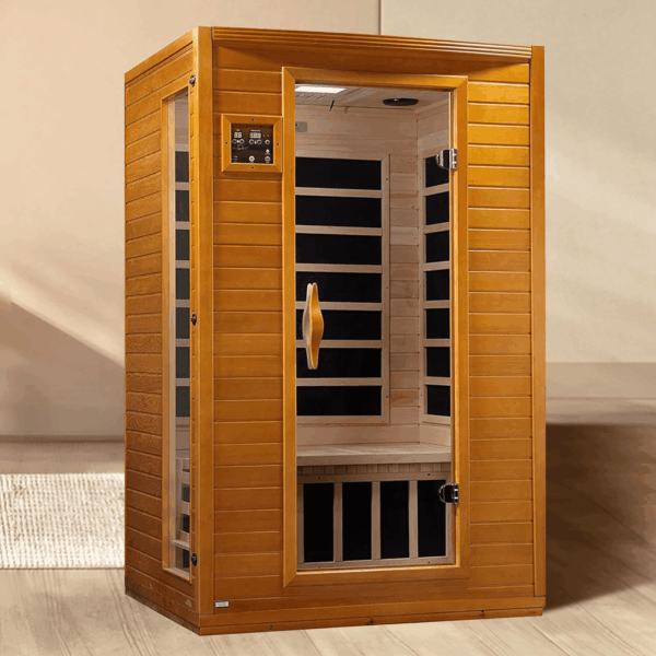 Andora 2-Person Low EMF FAR Infrared Sauna with Red Light & Bluetooth Speakers | Personal Indoor Spa for Home & Gym – Made from Canadian Hemlock - Image 9