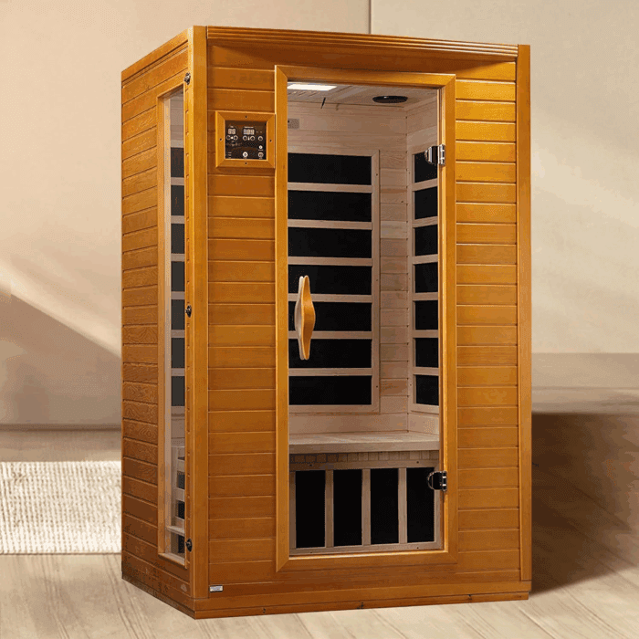 Andora 2-Person Low EMF FAR Infrared Sauna with Red Light & Bluetooth Speakers | Personal Indoor Spa for Home & Gym – Made from Canadian Hemlock - Image 9