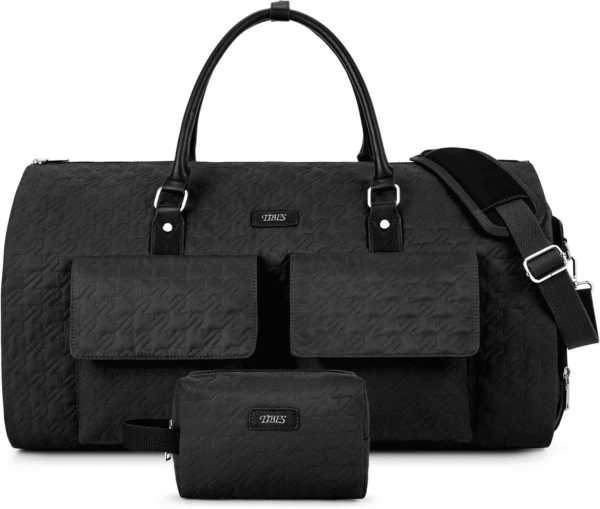 Garment Bag for Travel with Toiletry Bag Convertible Carry on Weekender Bag Large Travel Duffel Bags for Women 2 in 1 Hanging Suitcase Suit Travel Bags for Women & Men 3Pcs Set (G-Black)