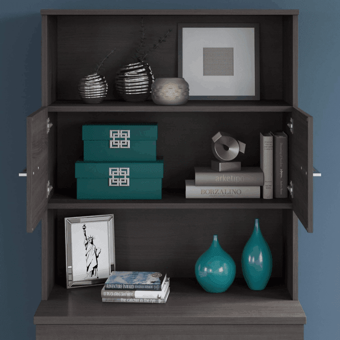 Office 500 36W Tall Storage Cabinet with Doors and Shelves - Image 4