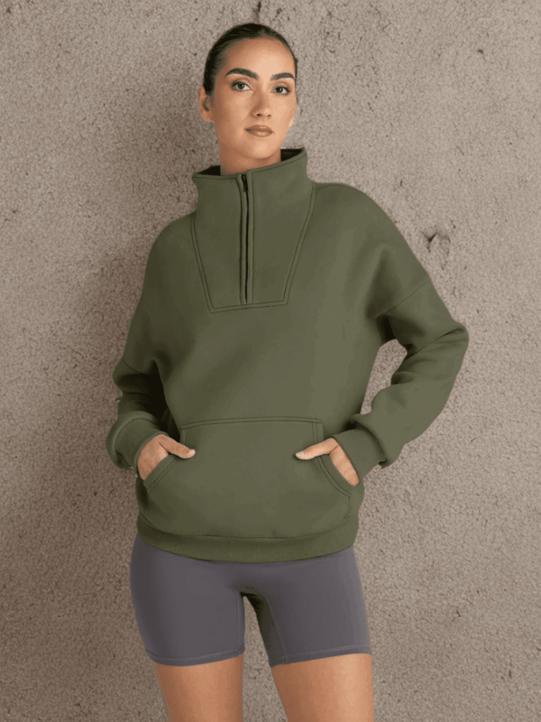 Sweatshirts Quarter Half Zip Pullover Oversized Hoodies Sweaters Comfy Fall Outfits 2025 Y2K Winter Clothes - Image 6
