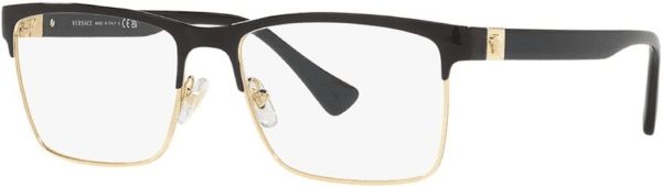 VE1285 56Mm Non-Polarized Glasses for Men - Black Rectangle Metal Frame with Black Temples, Lightweight & Comfortable Eyeglasses for Prolonged Use, Eshades Eyewear Kit Included