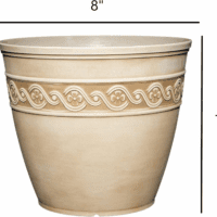 Corinthian Resin Flower Pot Planter, Desert Tan, 8" - Image 3