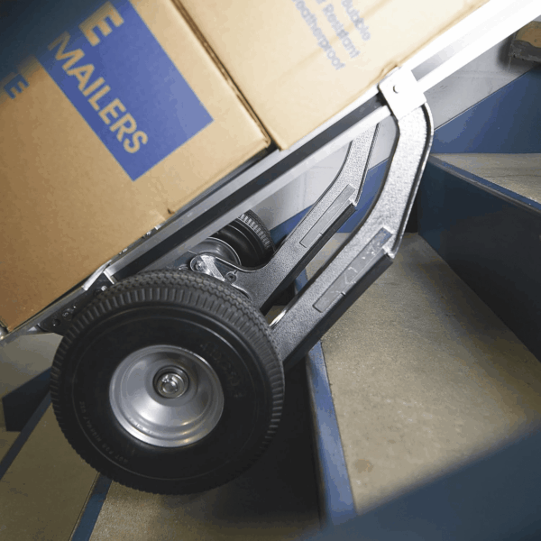 Continuous Handle Aluminum Hand Truck/Stair Skid Moving Dolly - 660-Lb. Capacity, 18In. Wide Toe Plate, 10In. Polyurethane Wheels, 54In. High - Image 9