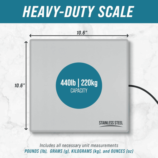 440Lbs X 6 Oz. Digital Heavy Duty Shipping and Postal Scale, with Durable Stainless Steel Large Platform, UPS USPS Post Office Postal Scale and Luggage Scale - Image 2