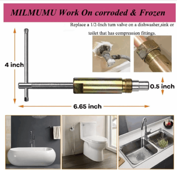Compression Sleeve Puller Remove Tool Nut & Ferrule of Pipe 03943 - Sleeve Remover for 1/2-Inch Compression Fittings Only - Plumbing Tools Compression Ring Removal Tool Corroded & Frozen Supply Stops - Image 6