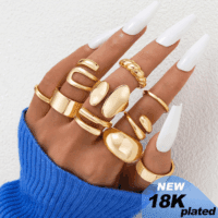 10 PCS Gold Rings Set for Women Non Tarnish, 18K Gold Plated Chunky Stackable Rings, Statement Stacking Womens Ring Pack - Image 2