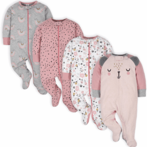 Baby Girls' 4 Pack Sleep 'N Play Footie