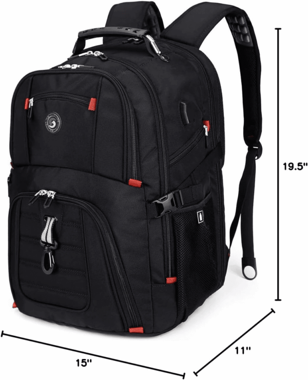 Extra Large 50L Travel Laptop Backpack with USB Charging Port, College Backpack Airline Approved Business Work Bag Fits 17 Inch Computer for Men Women - Image 9