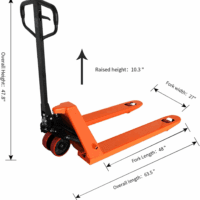 Manual Pallet Jack/Pallet Truck 48" Lx27“W 5500Lbs Capacity Hand Pallet Jack - Image 2