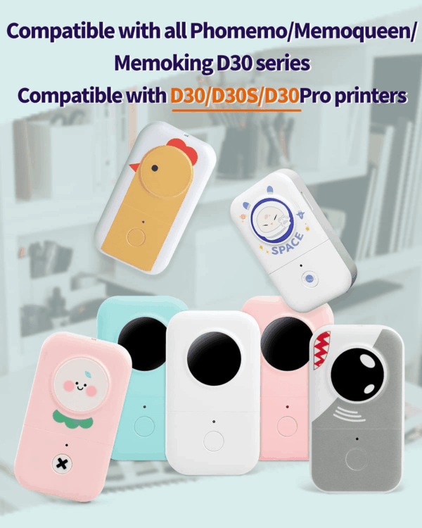 D30 Thermal Self-Adhesive Label, 3/8" X 1 1/2" (12Mm X 40Mm) 160 Labels/Roll,  D30 Label Tape Compatible with D30 Label Printer, Suitable for Home, School, Black on White, 3 Roll - Image 3