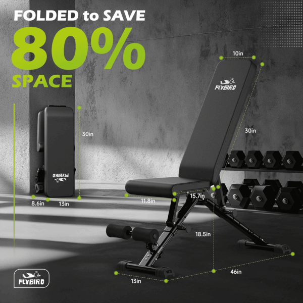 Weight Bench, Adjustable Strength Training Bench for Full Body Workout with Fast Folding-New Version - Image 7
