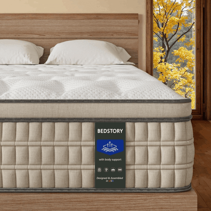 Firm Queen Mattress 12 Inch - Pain-Relieving Hybrid Mattress for Extra Lumbar & Hip Support - 365-Night Trial - Motion-Isolation Bed in a Box - Fiberglass-Free, Certipur-Us Certified