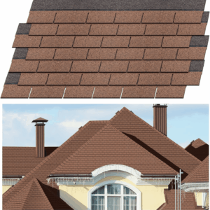 7 Pack Double Layer Asphalt Roof Shingles for Home 39 "X13" 3-Tab Roofing Shingles Tile Repairing Self Adhesive Shed Decor for Outdoor Garage Pet House Cover 10.7 Square Feet(Red)