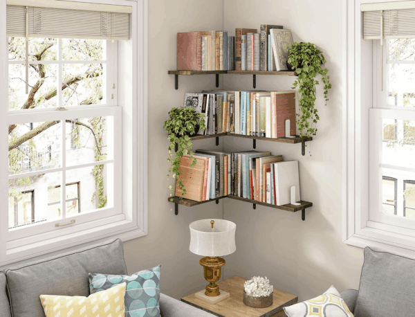 Wood Floating Shelves - Set of 6, Wall Mounted, Farmhouse Style for Bedroom & Bathroom - Image 6