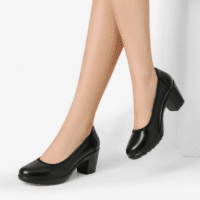 Women'S Chunky Closed Toe Low Block Heels Work Pumps Comfortable round Toe Dress Wedding Shoes - Image 6