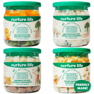 Finger Foods, Beef Chicken Pasta 4 Meal Variety Pack, Organic Focus Freshly Made Baby & Toddler Meals, Stage 3 Self Feeding, Ready to Eat Meals W/Veggies, Proteins, Refrigerated Delivery